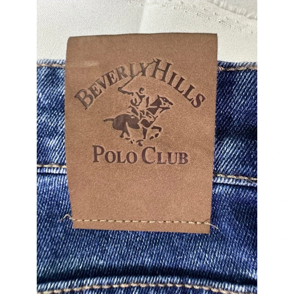 Beverly Hills Polo Club Men's Jeans Blue Acid Wash‎ Whiskered Straight Leg 38x30